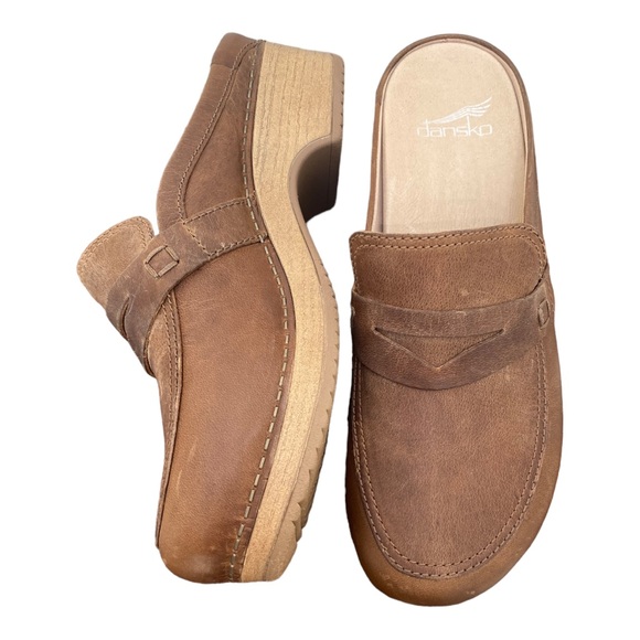 Dansko New Women's Bel Mule Clog Brown Leather size 38 - Picture 5 of 14